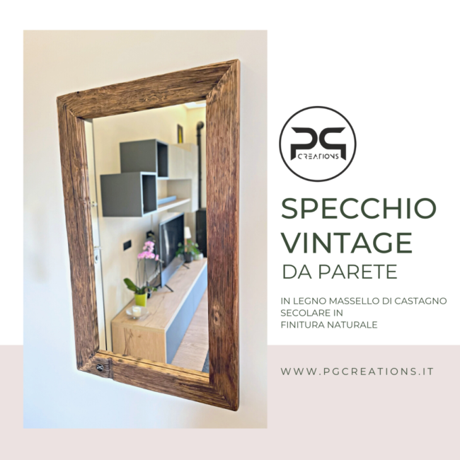 Specchio legno vintage - specchi-artigianali, mobili-bagno-artigianali
