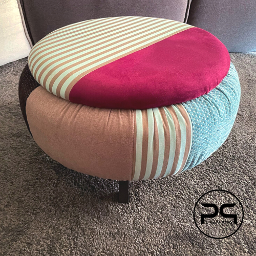 Pouf salotto tessuto multicolore