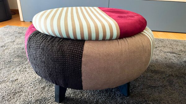 Pouf salotto – tessuto multicolore