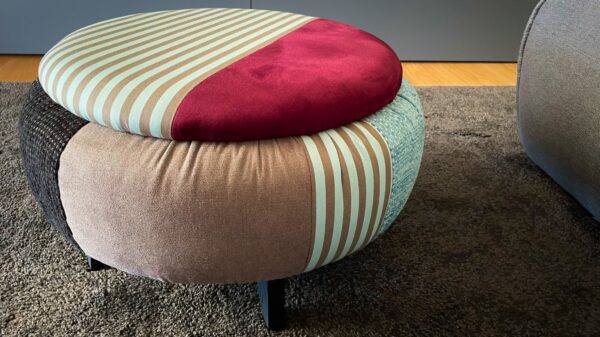 Pouf salotto – tessuto multicolore