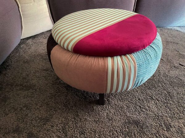 Pouf salotto – tessuto multicolore