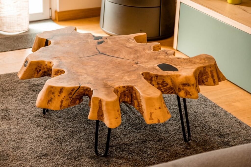 tavolino da caffè in legno massello di olivo