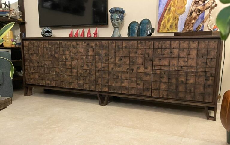 madia in legno di castagno finitura grezzo