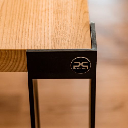 tavolo artigianale legno di castagno e ferro nero opaco