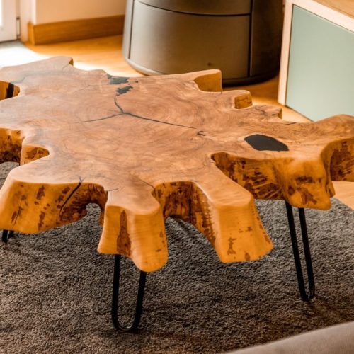 tavolino da caffè in legno massello di olivo